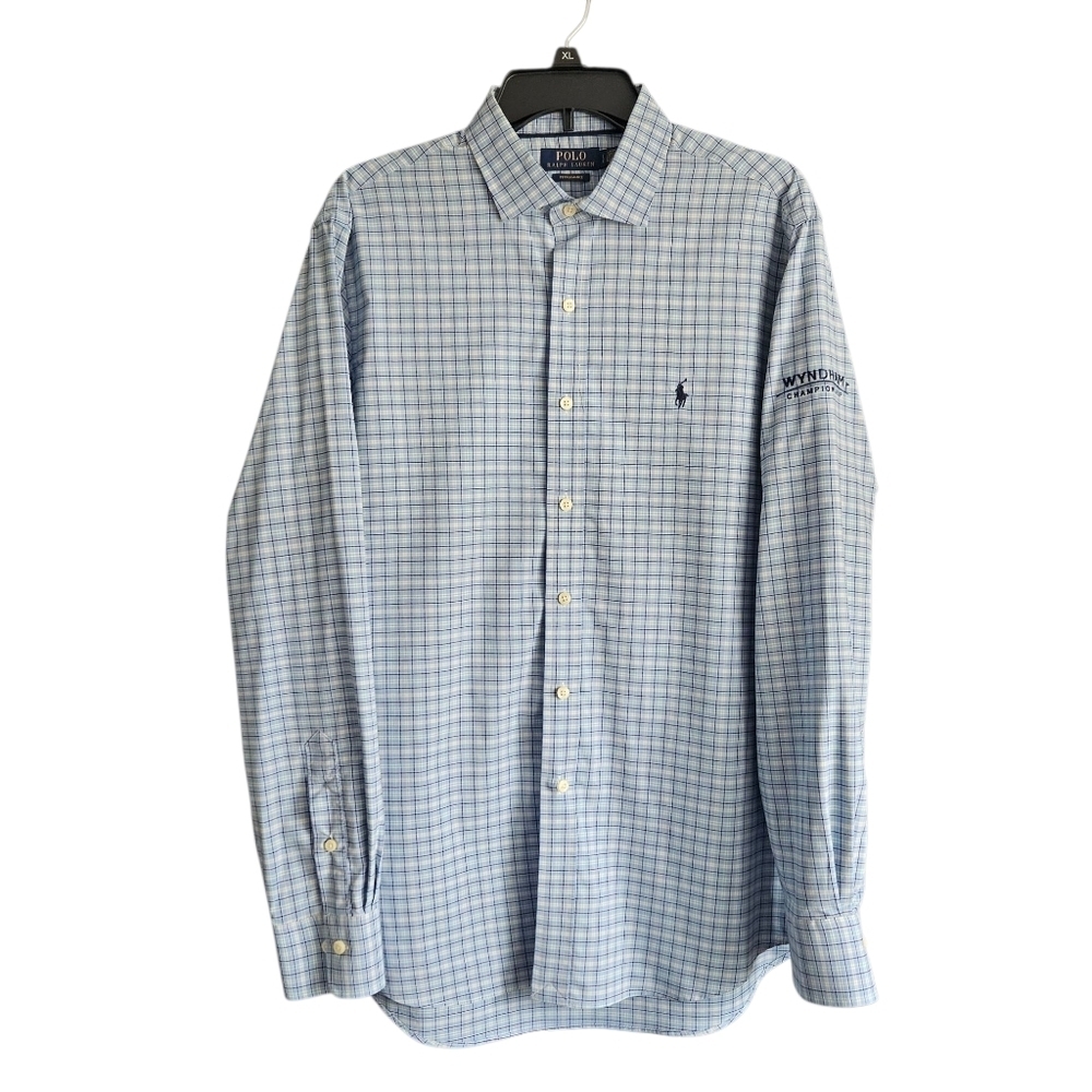 Polo Ralph Lauren Performance Plaid Button Down Size Large Wyndham Golf‎